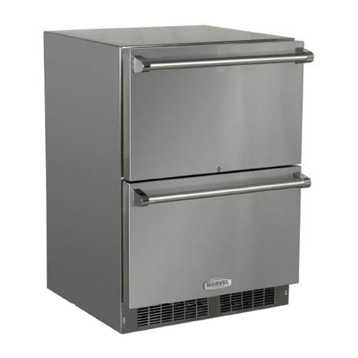 Marvel 24-Inch Outdoor Rated Refrigerated Drawers With Solid Stainless Steel Drawers and Lock - MODR224SS71A