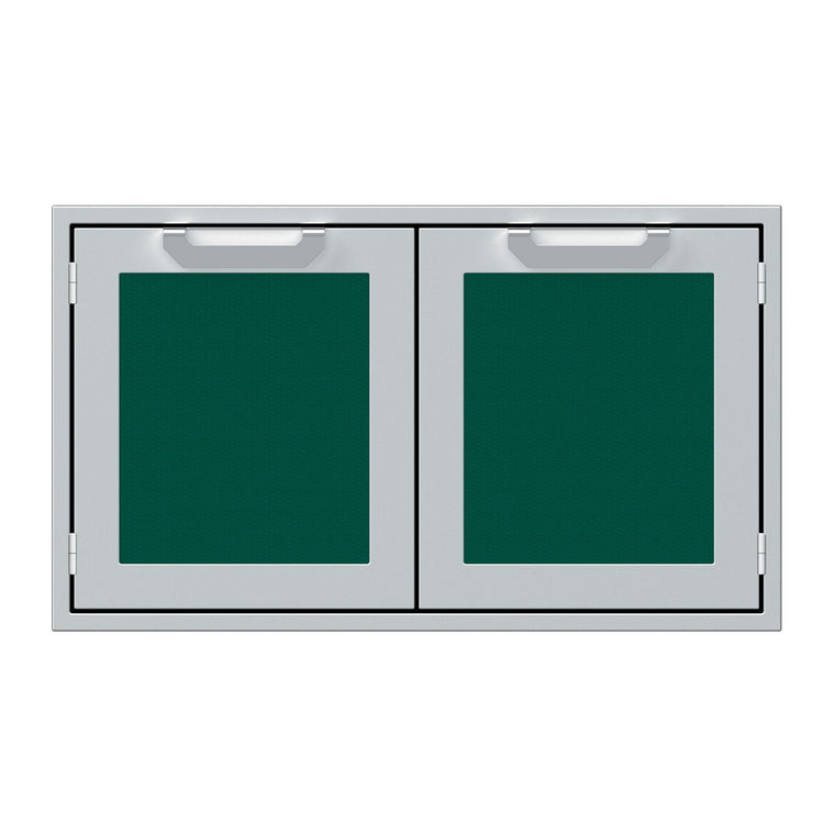 Hestan 36-Inch Double Door Sealed Pantry Storage w/ Recessed Marquise Accented Panels in Green - AGLP36-GR
