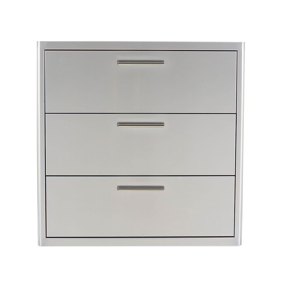 Blaze 30-Inch Stainless Steel Triple Storage Drawers - BLZ-30W-3DRW-LT