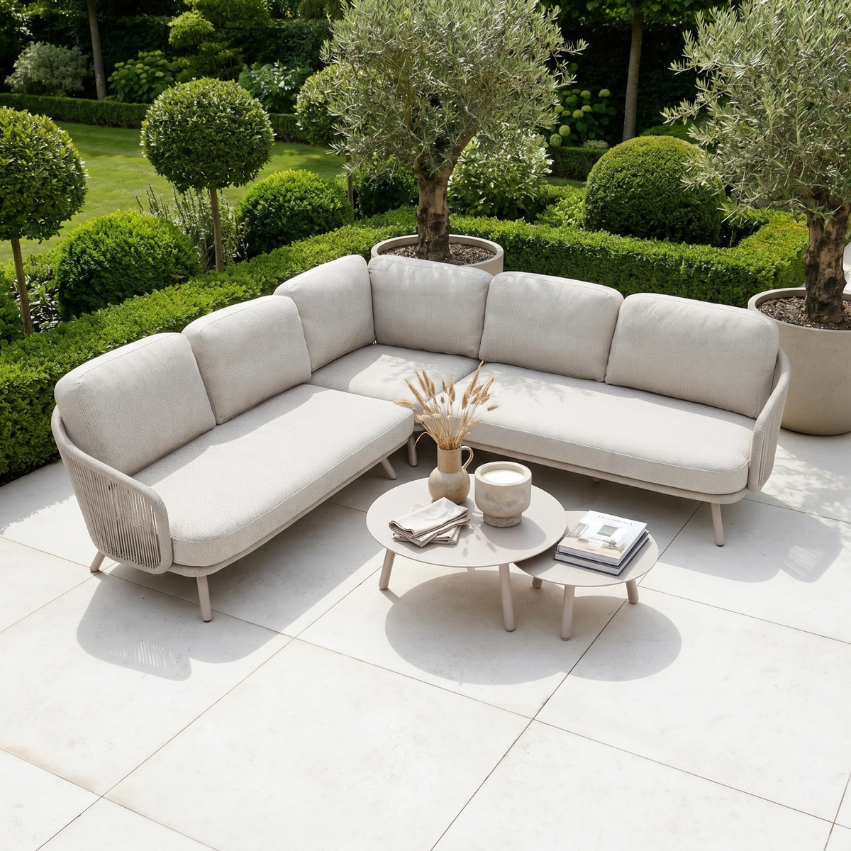 Dekota Corner Sofa Set in Fawn