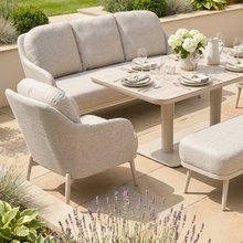 Alva 3 Seat Sofa Dining Set with Rising Table in Fawn