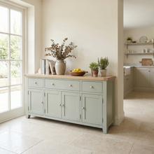 Burford Large 4 Door 3 Drawers Sideboard in Sage Green