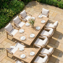 Quay 8 Seat Rectangular Dining Set In Linen