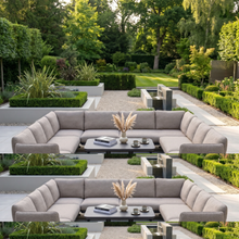 Como U-Shape Corner Sofa Set with Altura Rising Table in Truffle