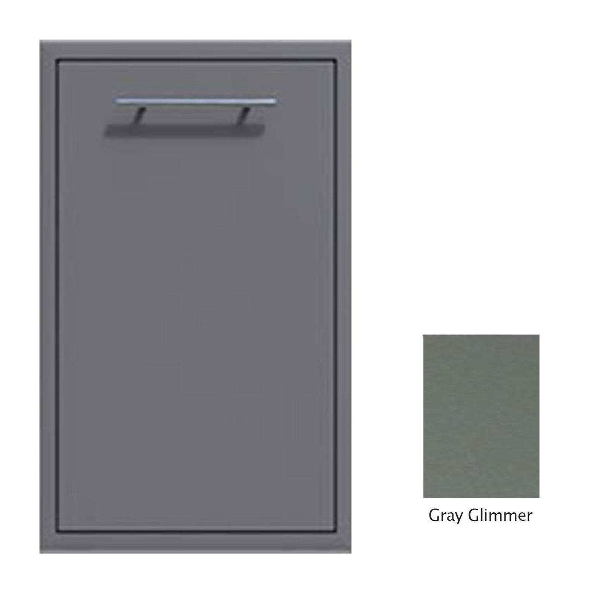 Canyon Series 18"w by 29"h Trash Pullout Drawer Enclosure (Bin Included) In Grey Glimmer - CAN001-F04-TexturedGreyGlimmer