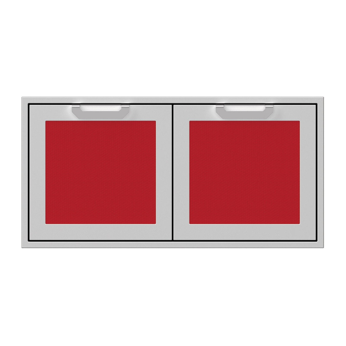 Hestan 42-Inch Double Access Doors w/ Recessed Marquise Accented Panels in Red - AGAD42-RD