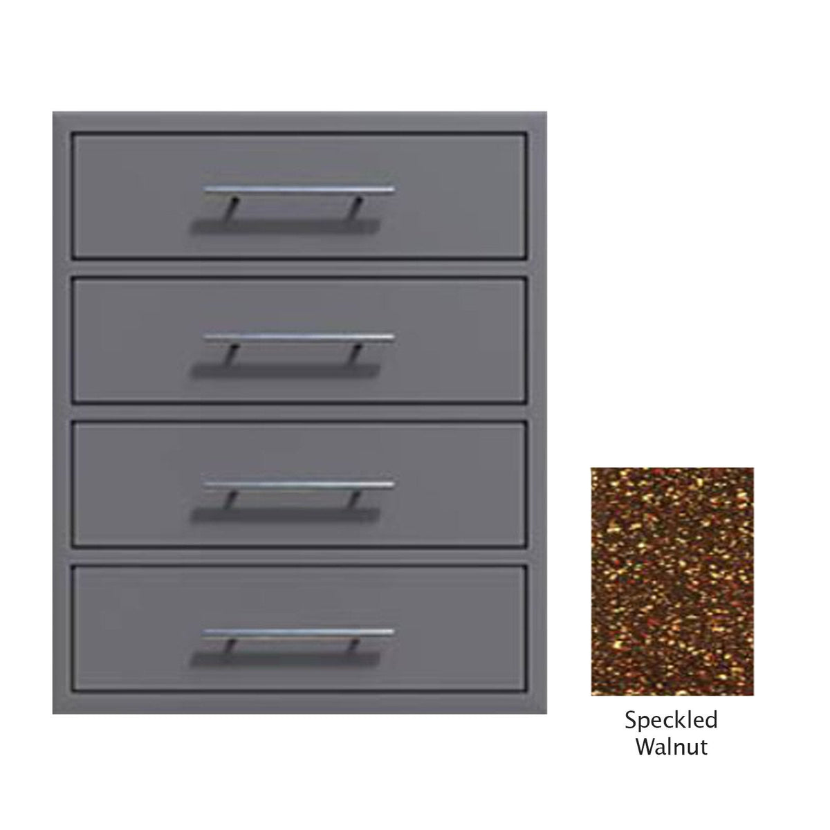 Canyon Series 24"w by 29"h 4 Storage Drawer Enclosure, Fully-Extensible In Speckled Walnut - CAN006-F01-SpeckWalnut