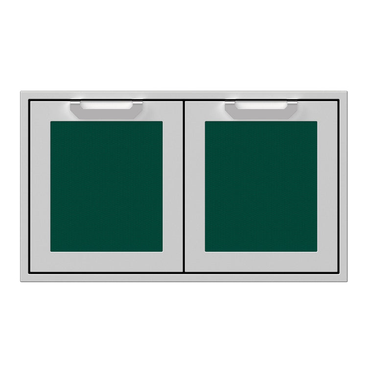 Hestan 36-Inch Double Access Door Propane Tank and Storage Cabinet w/ Recessed Marquise Accent Panel in Green - AGSD36-GR