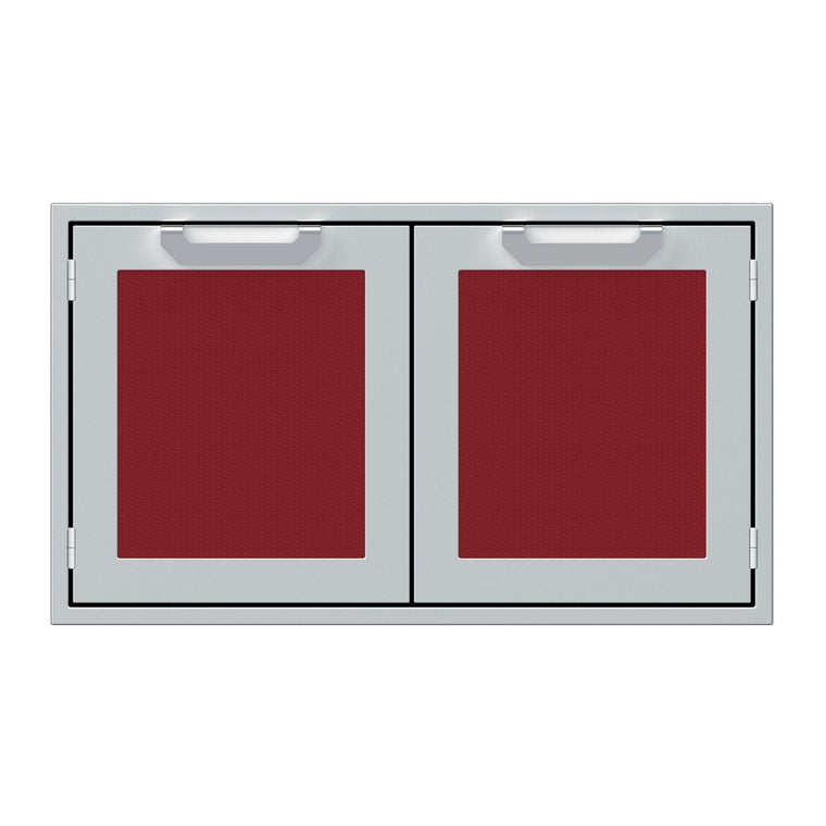 Hestan 36-Inch Double Door Sealed Pantry Storage w/ Recessed Marquise Accented Panels in Burgundy - AGLP36-BG