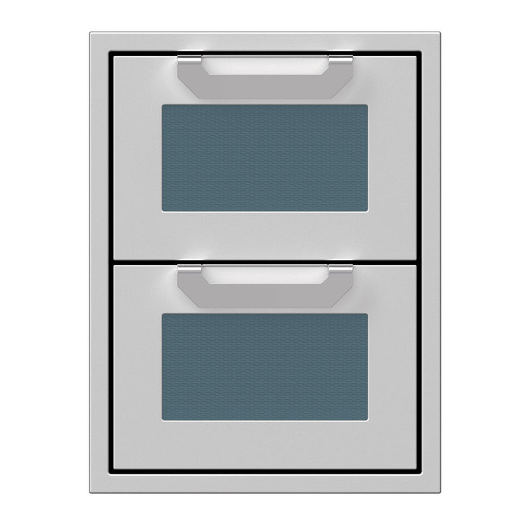 Hestan 16-Inch Double Drawers w/ Recessed Marquise Accented Panels in Dark Gray - AGDR16-GG
