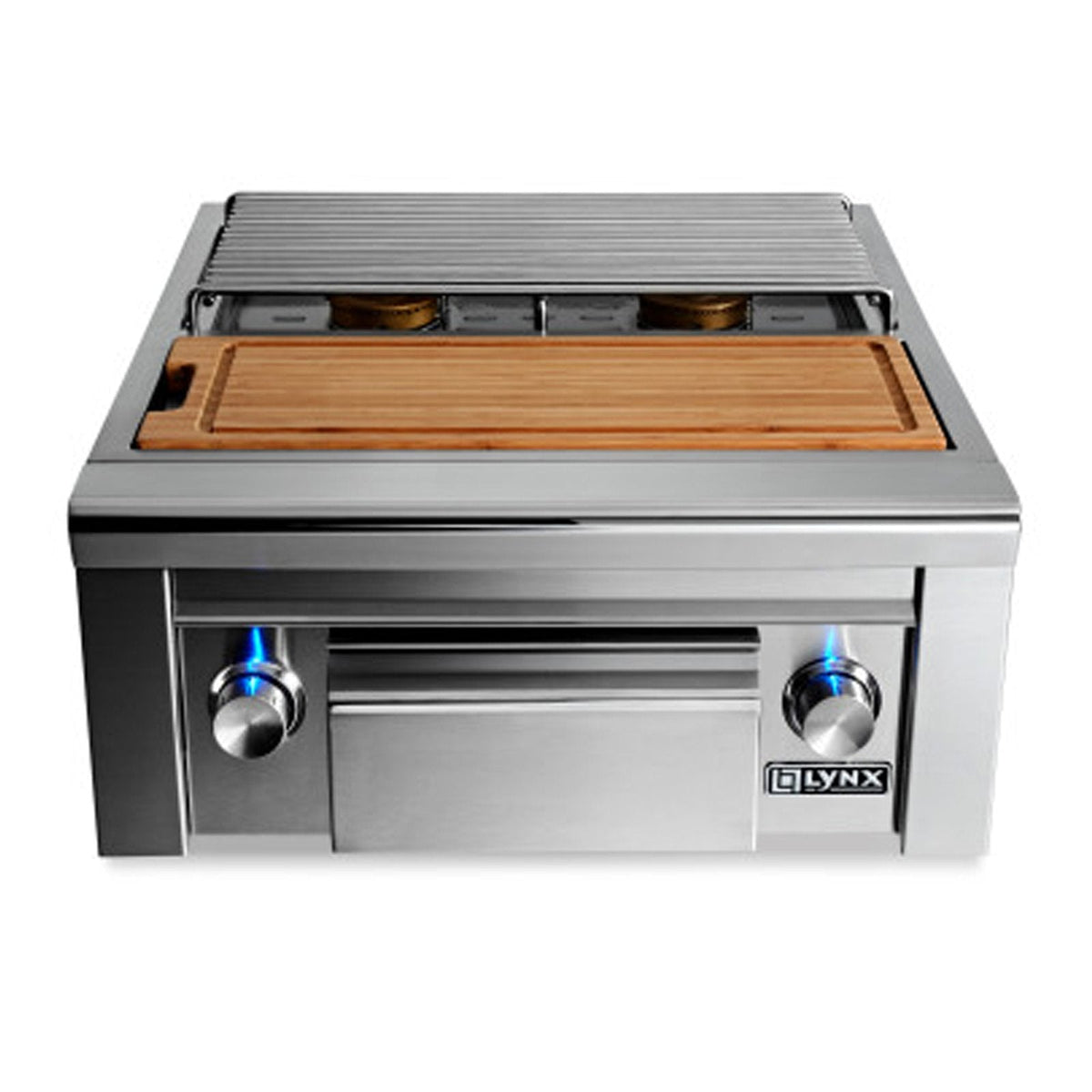 Lynx Professional Propane Gas Built-In Double Side Burner w/ Maple Cutting Board &amp; Drawer  - LSB2PC-1-LP