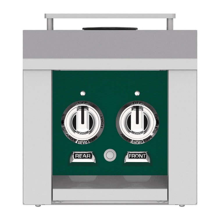 Hestan 12-Inch Natural Gas Built-In/Cart Mounted Double Side Burner in Green - AGB122-NG-GR