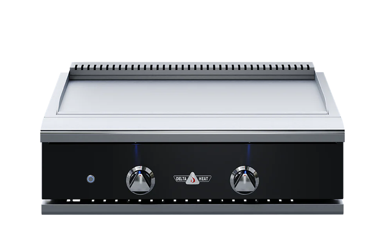 Delta Heat 32-Inch Built-In Natural Gas Teppanyaki Griddle - Black Control Panel - DHTG32-KN
