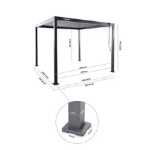 PergoSTET Lite 3m x 3m Metal Square Pergola in Grey