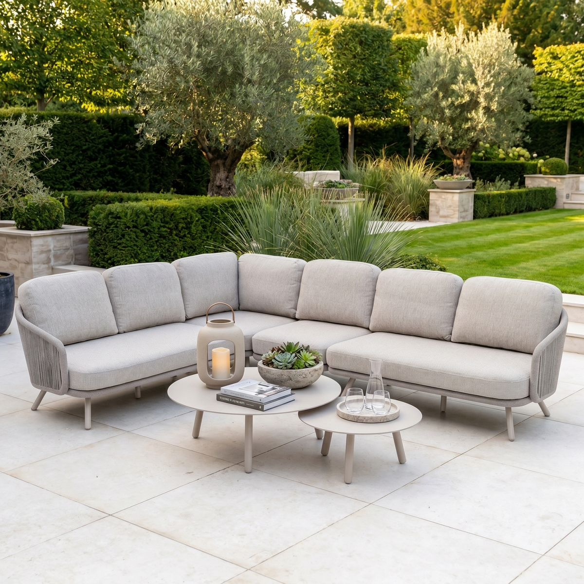 Dekota Large Corner Sofa Set in Fawn
