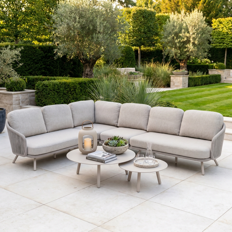 Dekota Large Corner Sofa Set in Fawn