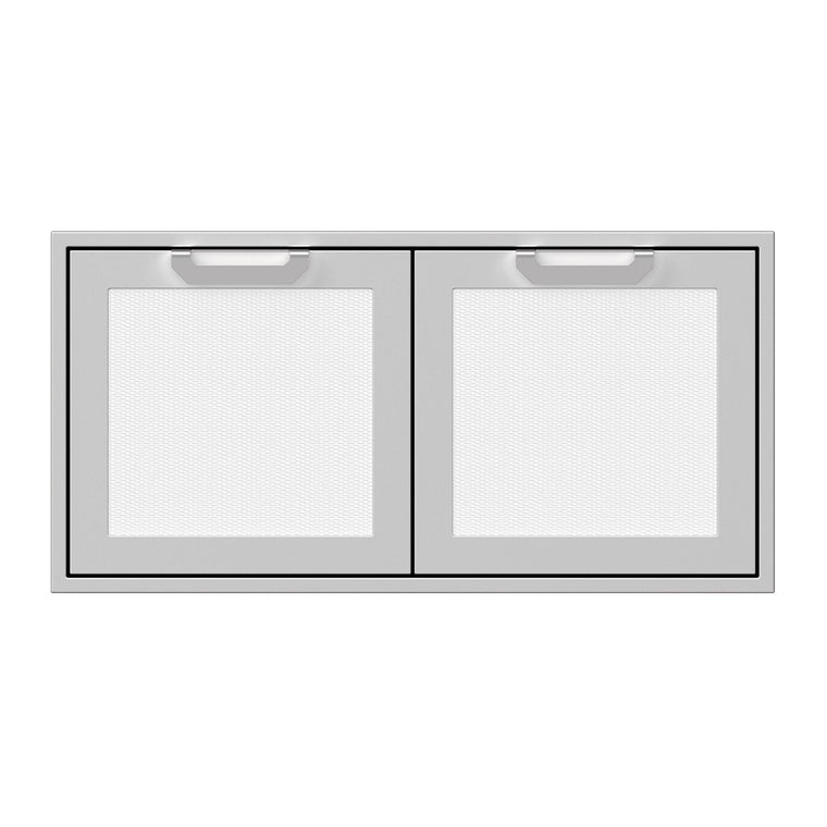 Hestan 42-Inch Double Access Doors w/ Recessed Marquise Accented Panels in White - AGAD42-WH