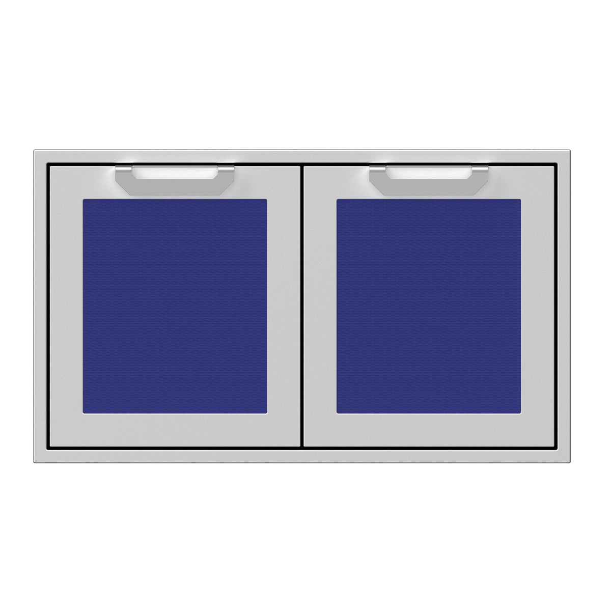 Hestan 36-Inch Double Access Door Propane Tank and Storage Cabinet w/ Recessed Marquise Accent Panel in Blue - AGSD36-BU