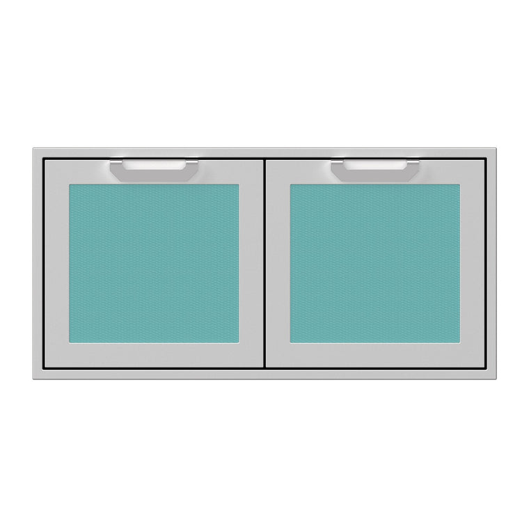 Hestan 42-Inch Double Access Door Propane Tank and Storage Cabinet w/ Recessed Marquise Accent Panel in Turquoise - AGSD42-TQ