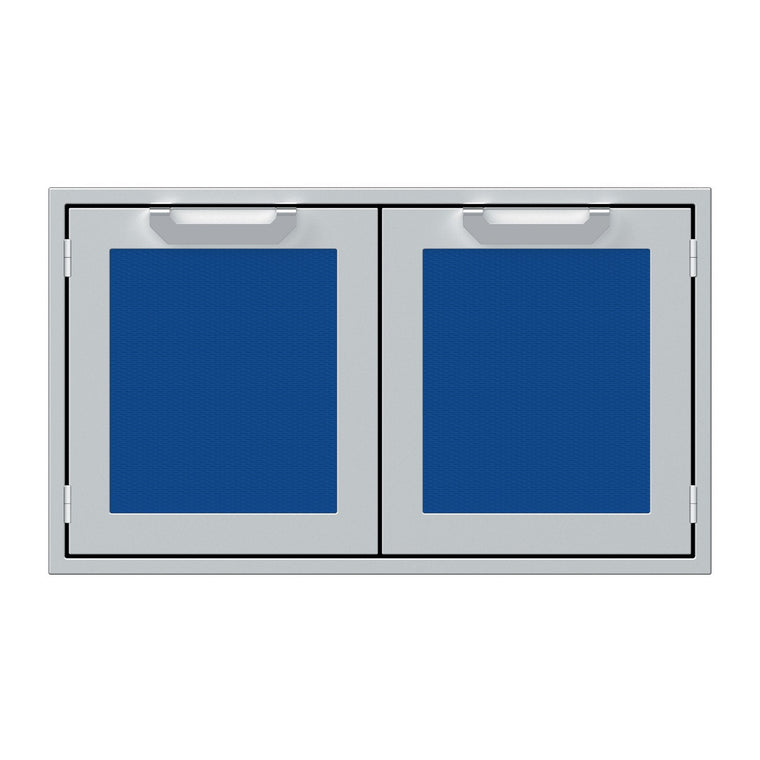 Hestan 36-Inch Double Door Sealed Pantry Storage w/ Recessed Marquise Accented Panels in Blue - AGLP36-BU