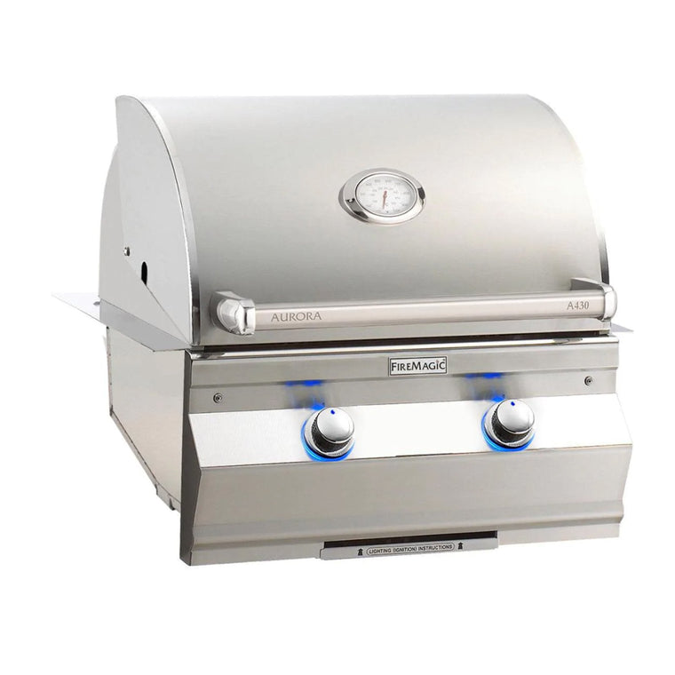 Fire Magic Aurora A430i 24-Inch Natural Gas Built-In Grill w/ 1 Sear Burner and Analog Thermometer - A430I-7LAN