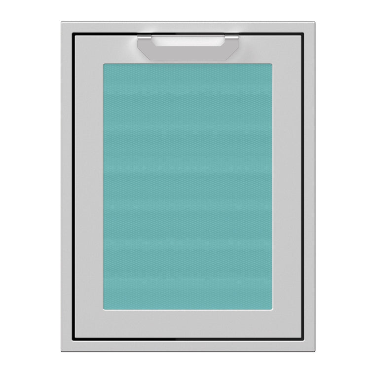 Hestan 20-Inch Trash and Recycle Center Storage Drawer w/ Recessed Marquise Accent Panel in Turquoise - AGTRC20-TQ