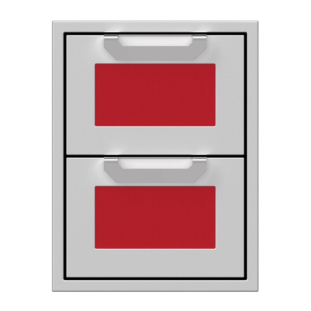 Hestan 16-Inch Double Drawers w/ Recessed Marquise Accented Panels in Red - AGDR16-RD