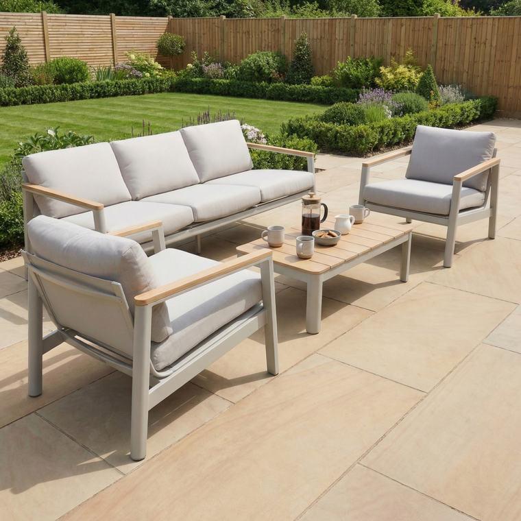 Cora 3 Seat Sofa Set in Latte
