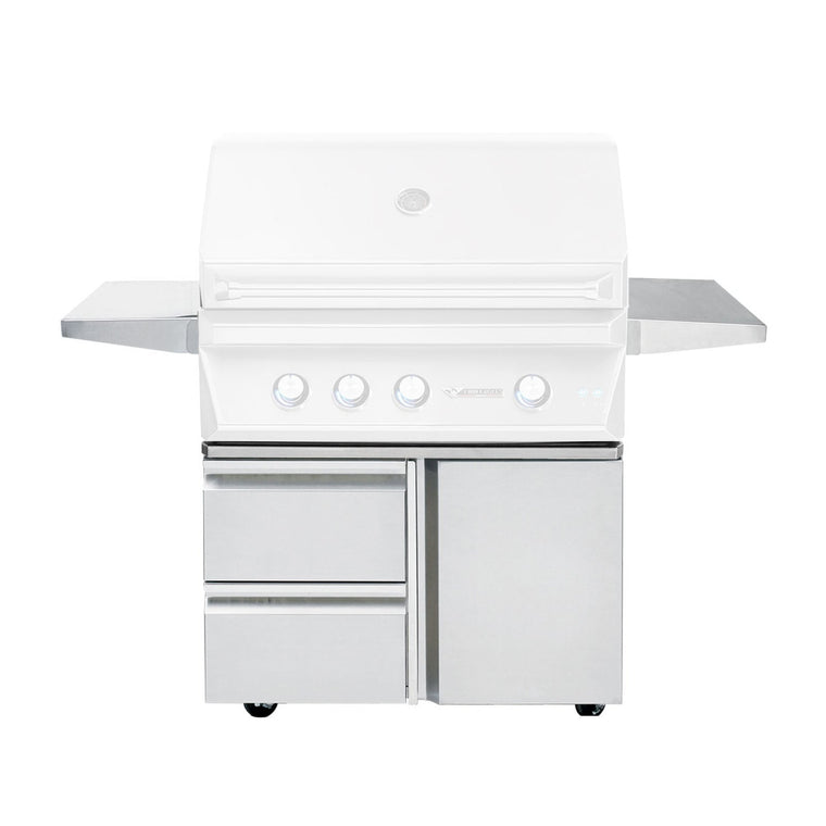 Twin Eagles 36-Inch Grill Base w/ Storage Drawers, Single Door - TEGB36SD-B