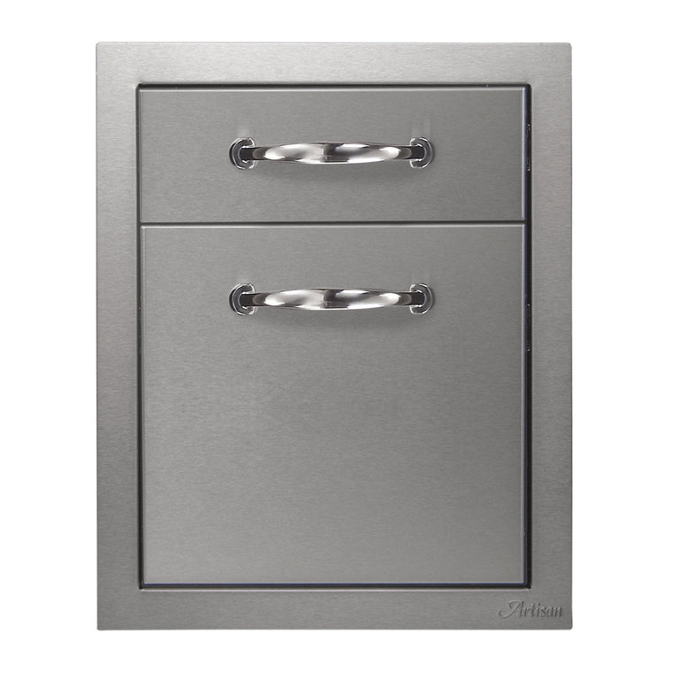 Artisan 17-Inch Stainless Steel Double Storage Drawers - ARTP-2DR-17SC