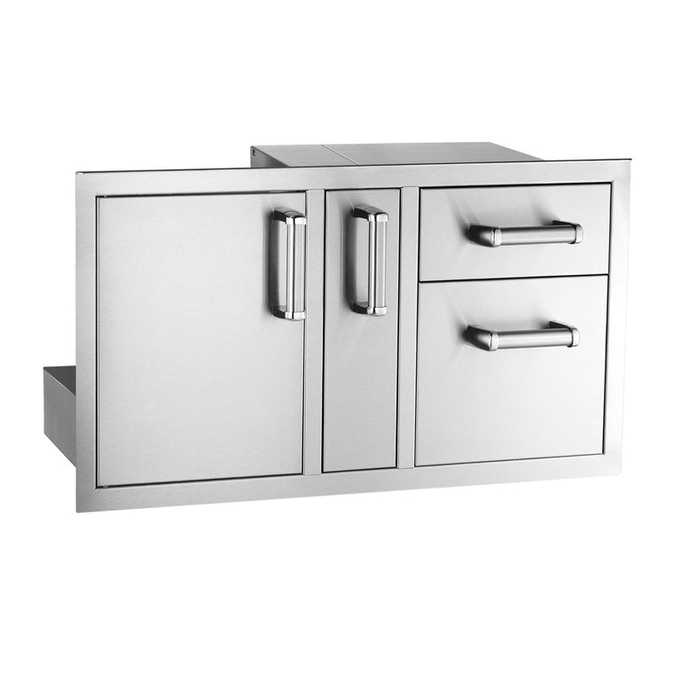 Fire Magic Premium Flush 36-Inch Access Door w/ Platter Storage and Double Drawer Combo (Soft Close) - 53816SC