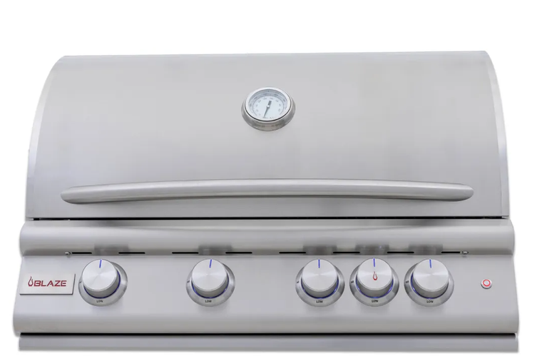 Blaze 32-Inch 4-Burner Premium LTE+ Gas Grill with Rear Burner and Built-in Lighting System - BLZ-4LTE3-NG