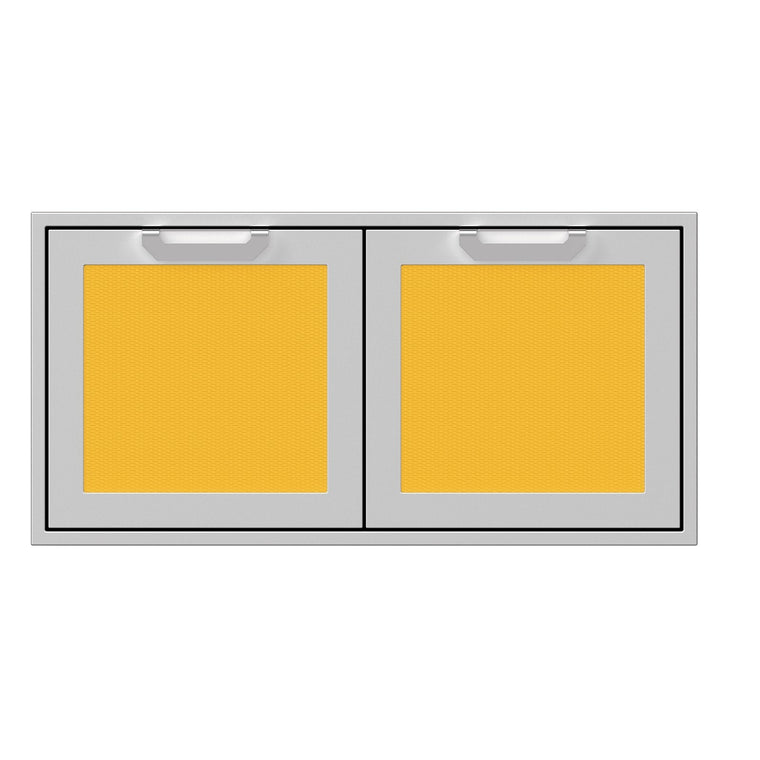Hestan 42-Inch Double Access Door Double Access Door Propane Tank and Storage Cabinet w/ Recessed Marquise Accent Panel in Yellow - AGSD42-YW