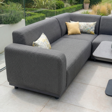 Luna Outdoor Fabric Corner Sofa Set with Altura Rising Table in Grey