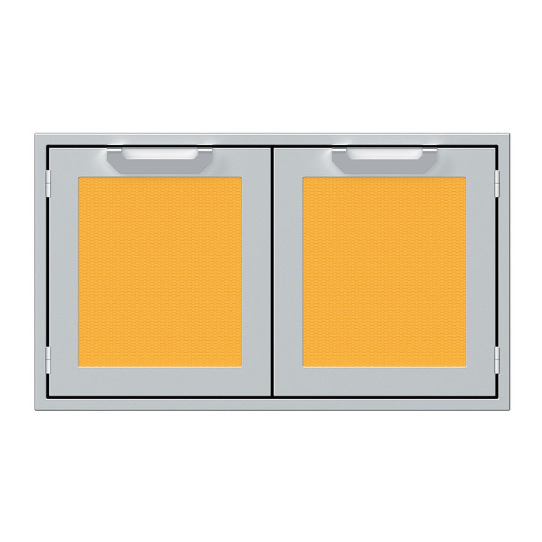 Hestan 36-Inch Double Door Sealed Pantry Storage w/ Recessed Marquise Accented Panels in Yellow - AGLP36-YW