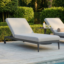 Luna Outdoor Fabric Sun Lounger in Oyster Grey (Ex Display)