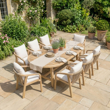 Quay 8 Seat Oval Dining Set in Linen