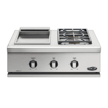 DCS Series 7 30-Inch Built-In Natural Gas Double Side Burner w/ Griddle - BFGC-30BGD-N
