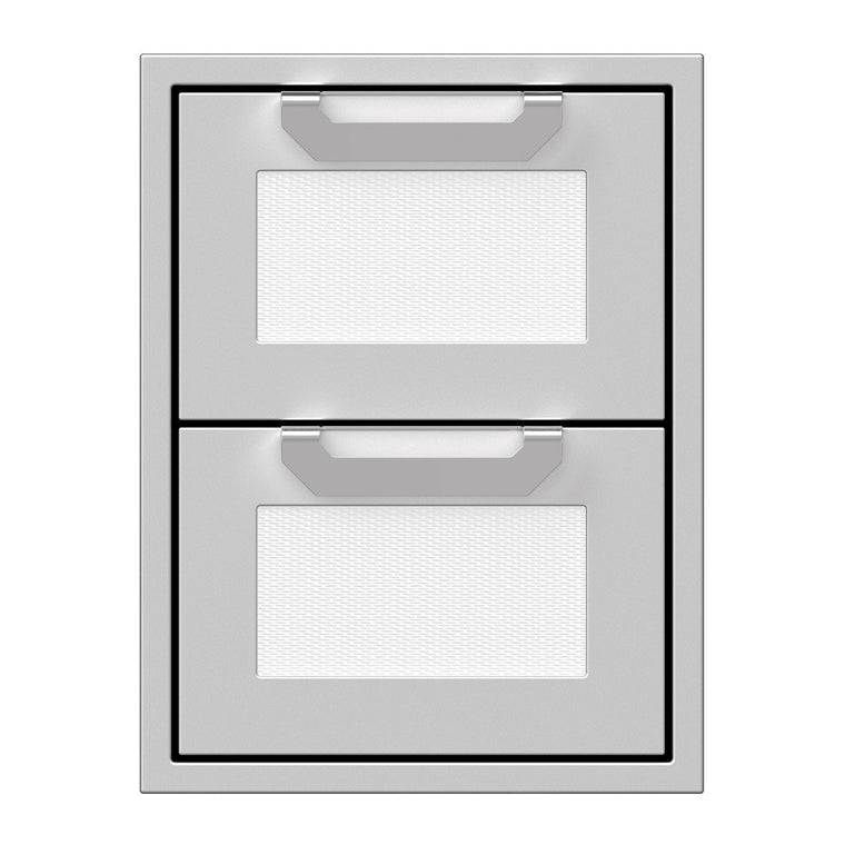 Hestan 16-Inch Double Drawers w/ Recessed Marquise Accented Panels in White - AGDR16-WH