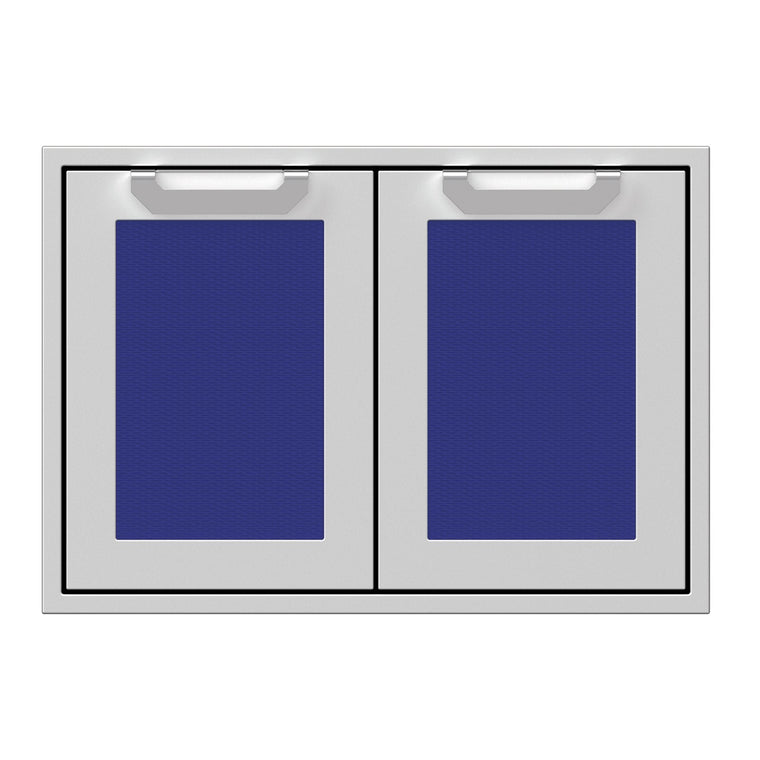 Hestan 30-Inch Double Access Door Propane Tank and Storage Cabinet w/ Recessed Marquise Accent Panel in Blue - AGSD30-BU