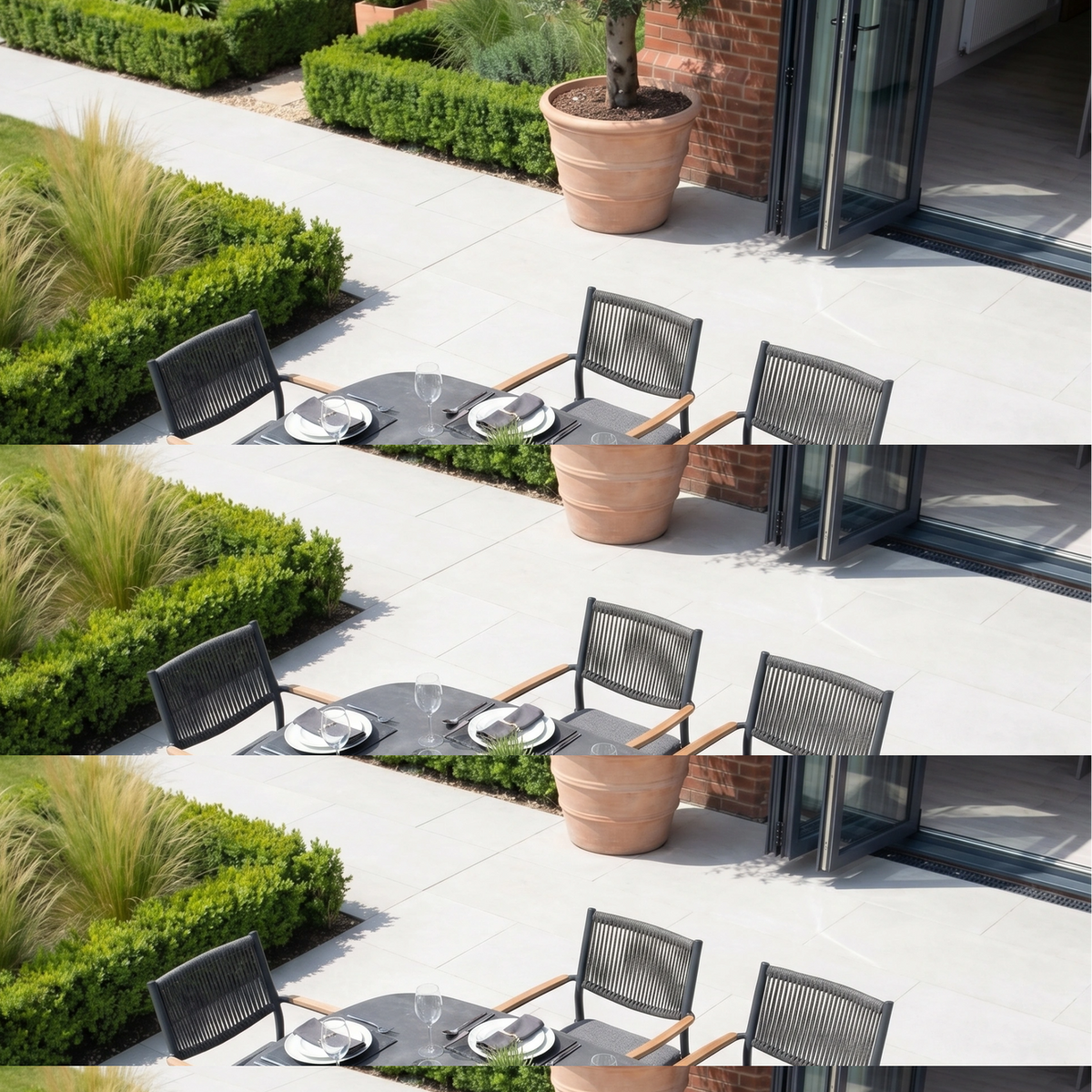 Tellaro 6 Seat Oval Dining Set in Grey