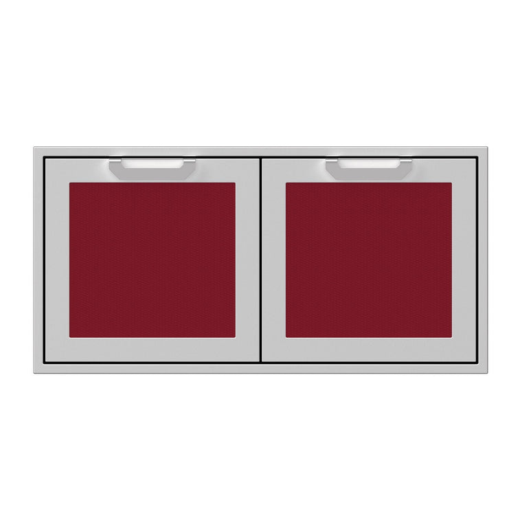 Hestan 42-Inch Double Access Door Propane Tank and Storage Cabinet w/ Recessed Marquise Accent Panel in Burgundy - AGSD42-BG