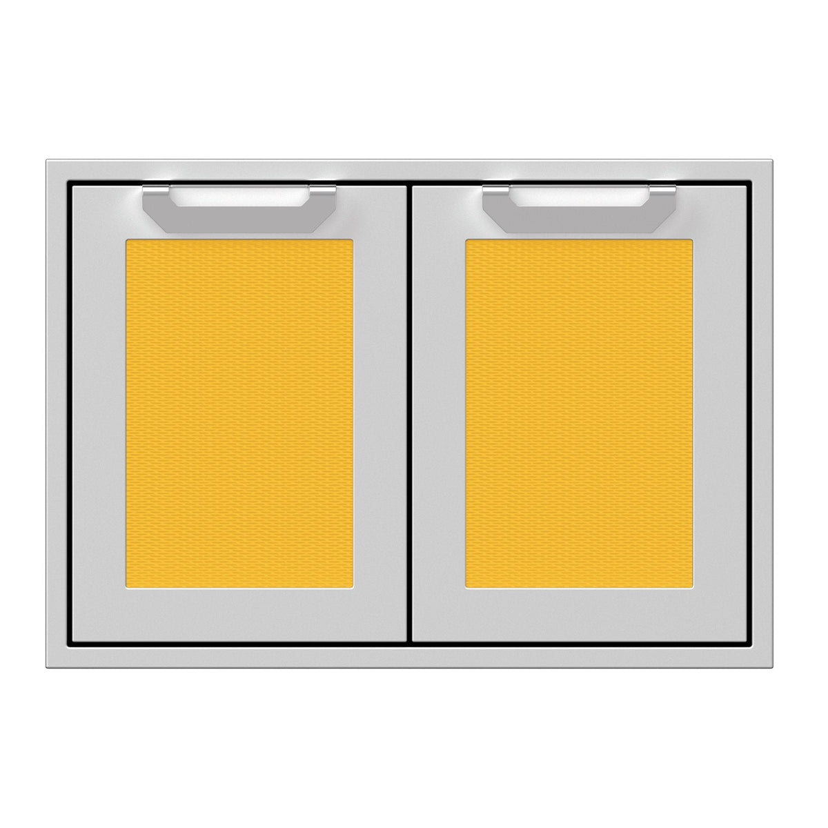Hestan 30-Inch Double Access Door Propane Tank and Storage Cabinet w/ Recessed Marquise Accent Panel in Yellow - AGSD30-YW