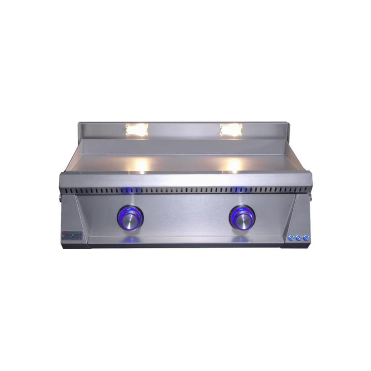 Le Griddle Pro Series 75 - 2 Burner Natural Gas - 3mm Plate WITH INTERIOIR LIGHTS -OML75P3