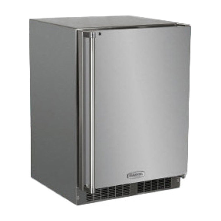 Marvel 24-Inch Outdoor Rated Refrigerator With MaxStore Storage Drawer &amp; Door Storage, Solid Stainless Steel Door With Lock (Right Hinge) - MORE224SS41A