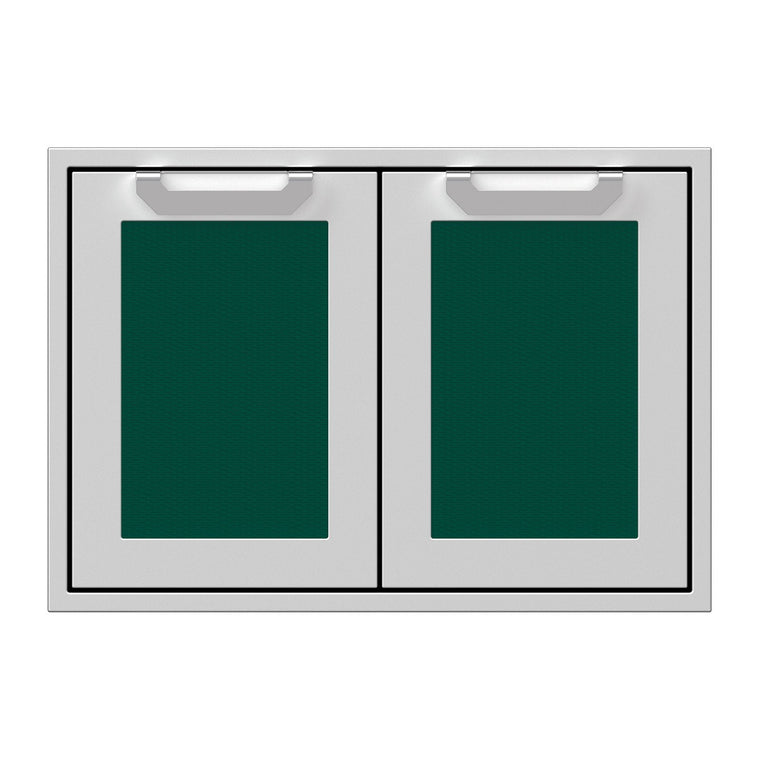 Hestan 30-Inch Double Access Door Propane Tank and Storage Cabinet w/ Recessed Marquise Accent Panel in Green - AGSD30-GR