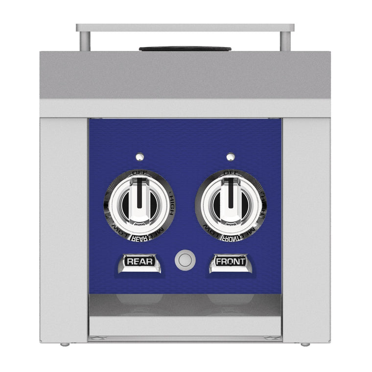 Hestan 12-Inch Natural Gas Built-In/Cart Mounted Double Side Burner in Blue - AGB122-NG-BU