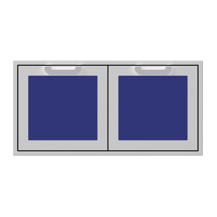 Hestan 42-Inch Double Access Door Propane Tank and Storage Cabinet w/ Recessed Marquise Accent Panel in Blue - AGSD42-BU