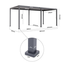 PergoSTET Lite Neo 3m x 7m Metal Rectangular Pergola in Grey