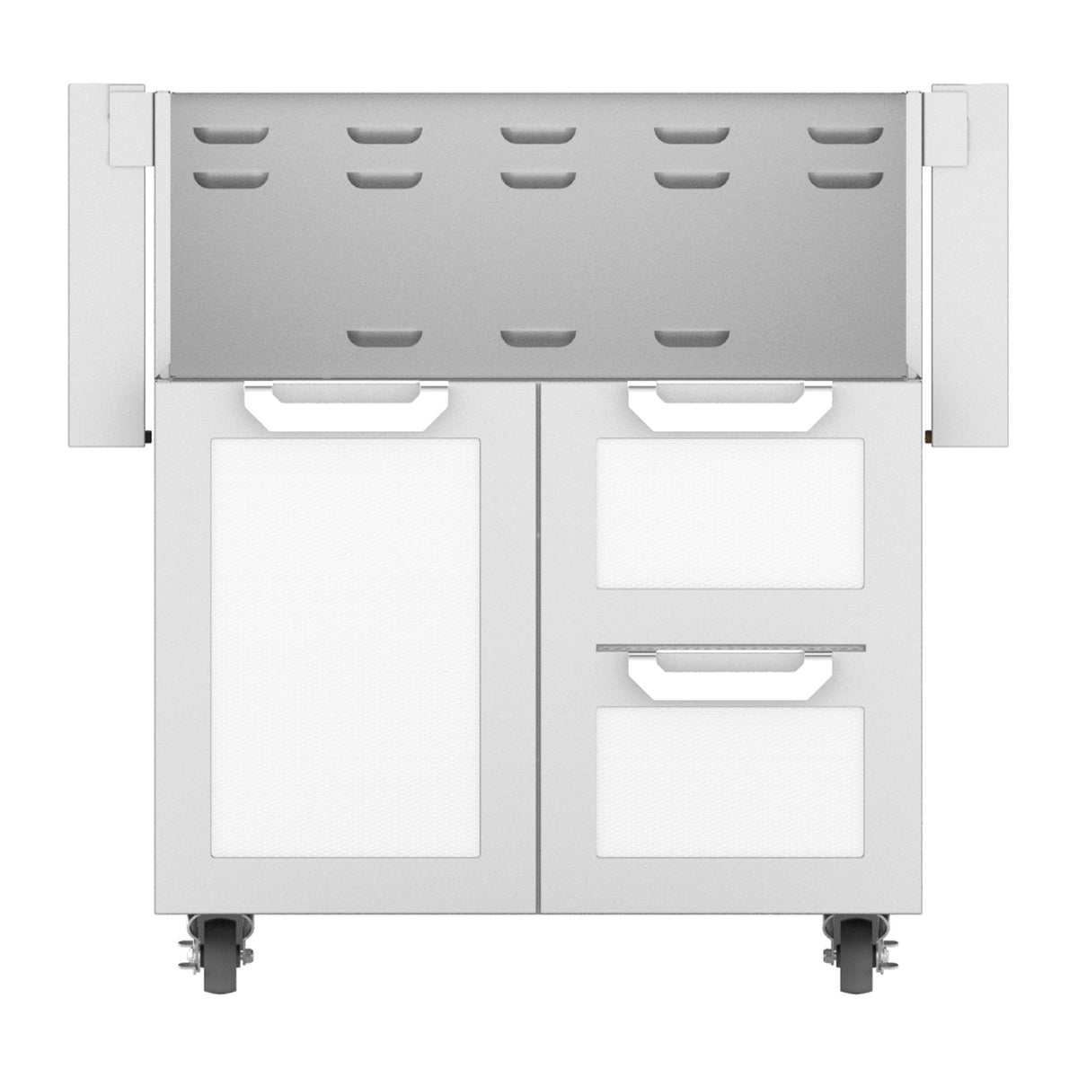 Hestan 30-Inch Double Drawer and Door Grill Cart in White - GCR30-WH